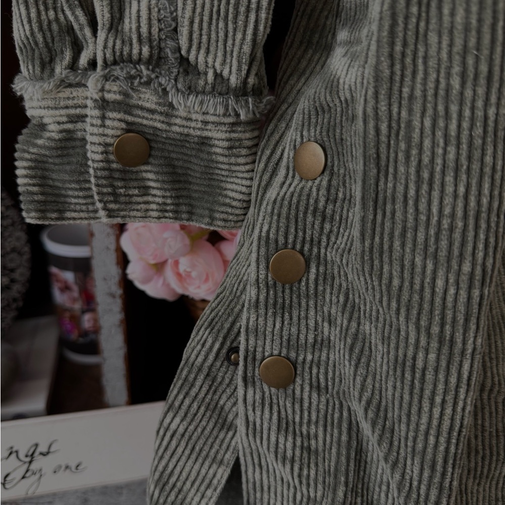 Oli & Hali Sage/ Grey Corduroy Utility Jacket - Picture 6 of 10